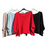 Miniatura: Cuatro jerséis de lino; rosa, azul, rojo, negro