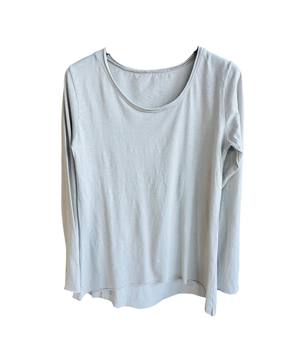Camiseta manga larga, color gris claro, TOPIXMODA