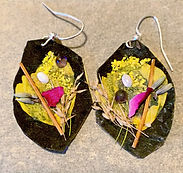 Handmade leather earrings.