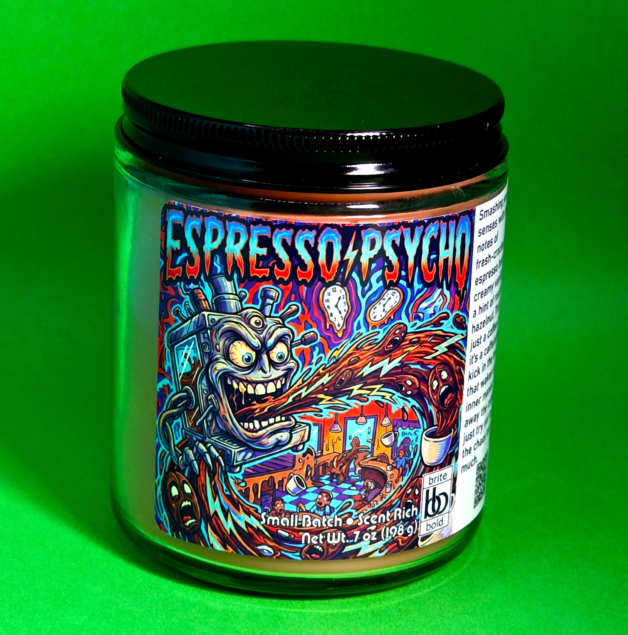 brown candle on green table