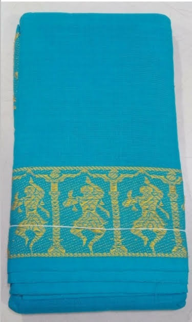 SKYBLUE TEMPLE DESIGN PRACTICE SAREE