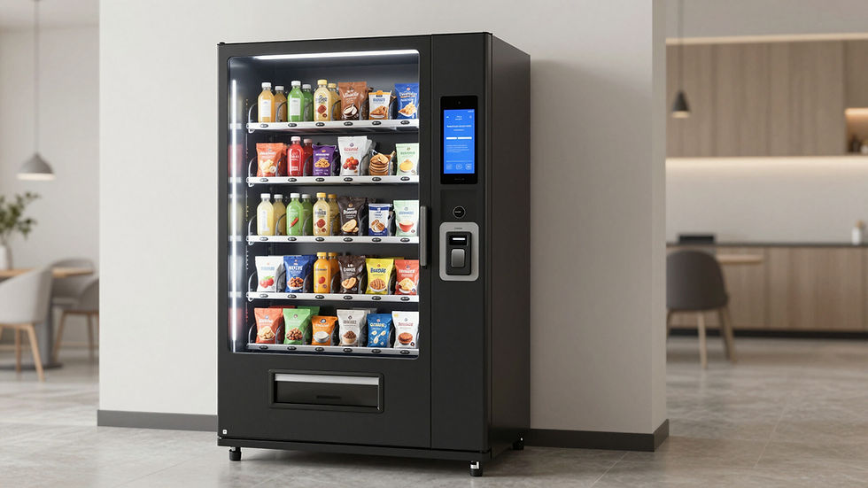 Modern vending machine with snacks in office