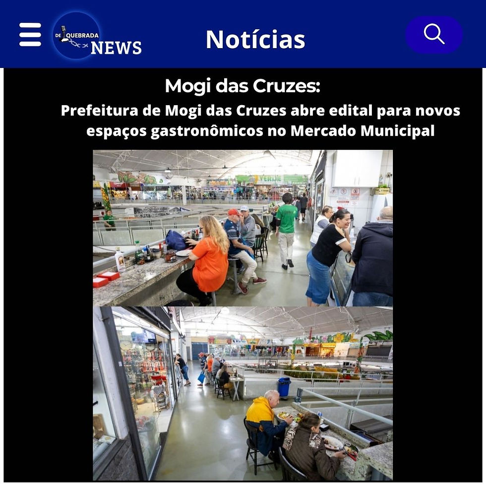 Prefeitura de Mogi das Cruzes abre edital para novos espaços gastronômicos no Mercado Municipal