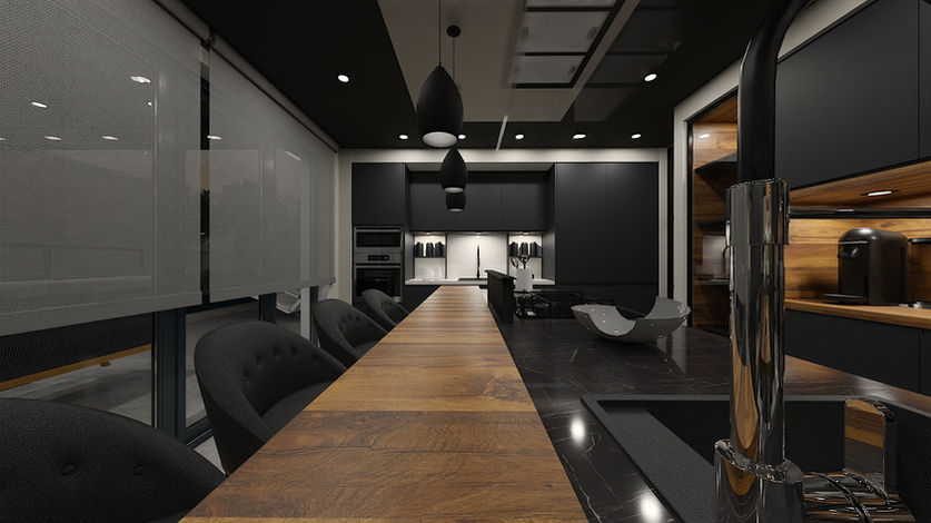 cocina con barra, smeg, isla