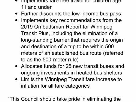 Transit in the 2021 budget highlight