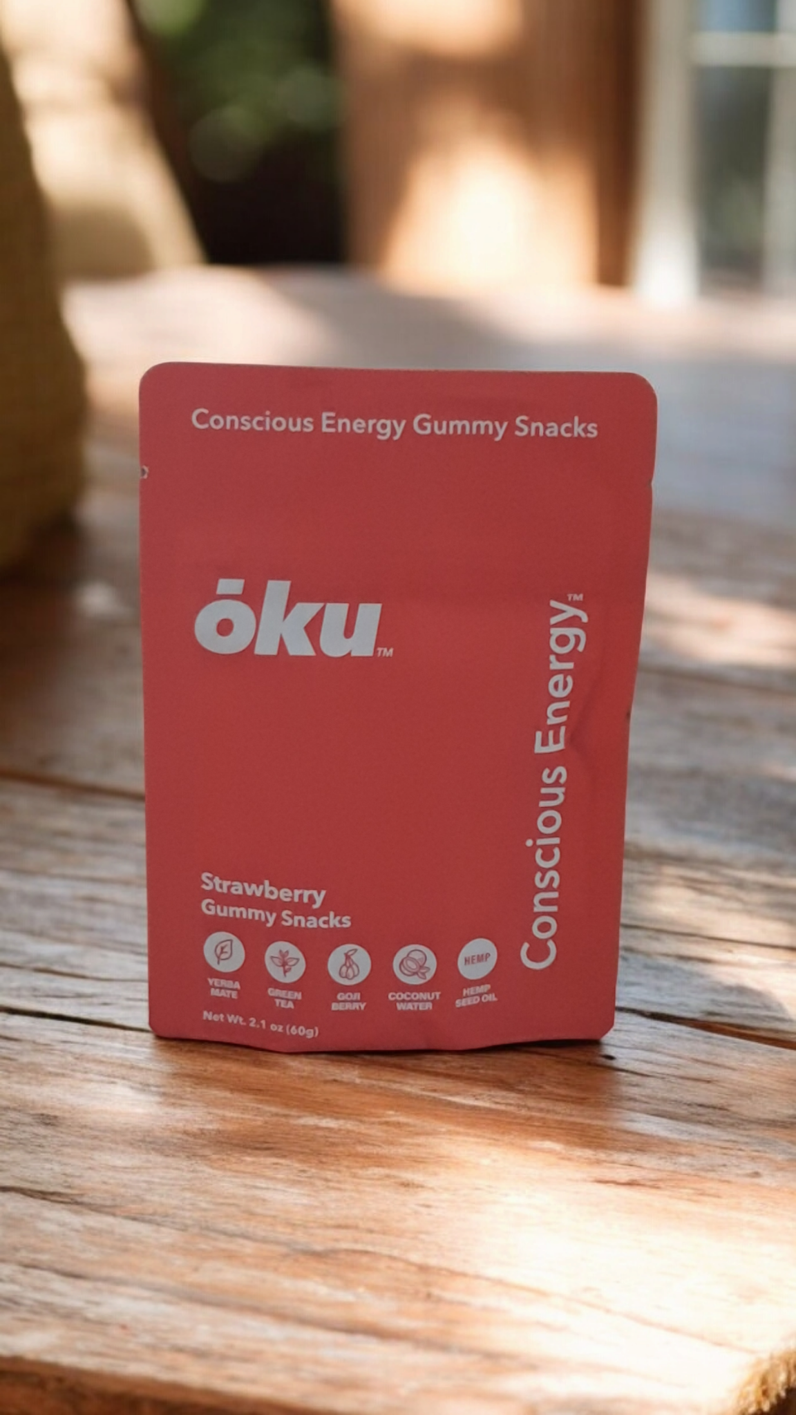 oku Concious Energy Gummy Snacks: Strawberry