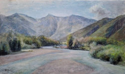 Riviere d'Era huile sur bois 46x27 