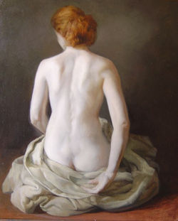 Le dos blanc huile 50x60