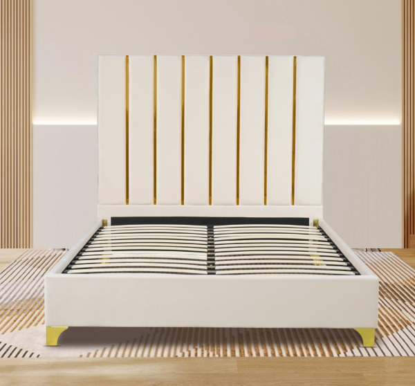 Queen Bed Golden Beige Esmeralda