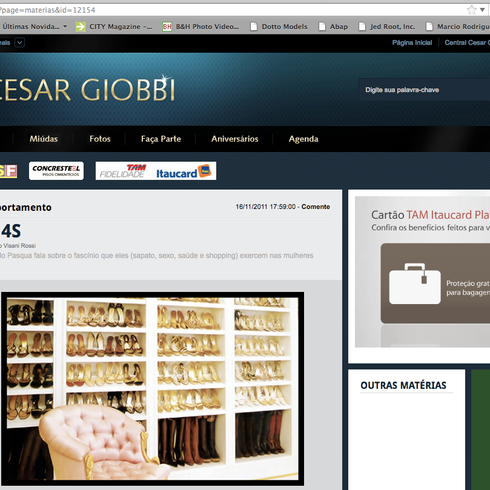 Matéria para o Cesar Giobbi! - O poder dos 4S - Sapato, Sexo, Shopping e Saúde