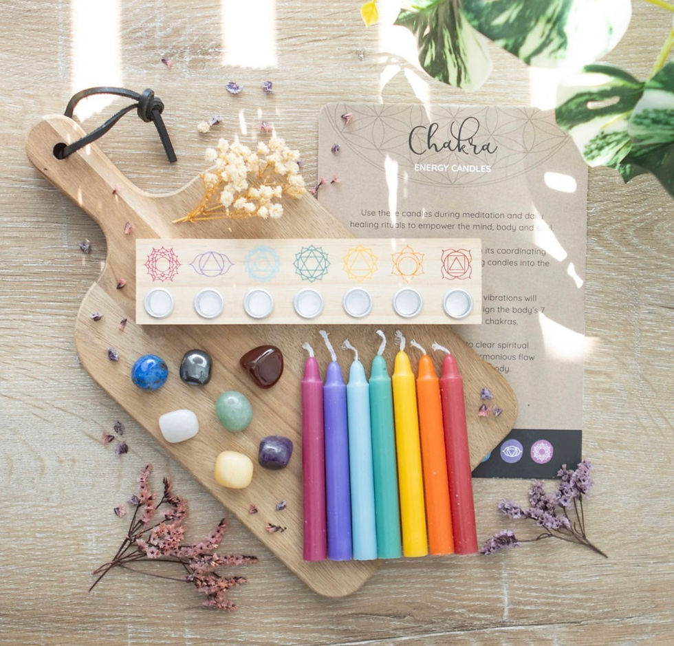 Thumbnail: Chakra Energy Candle and Crystal Set
