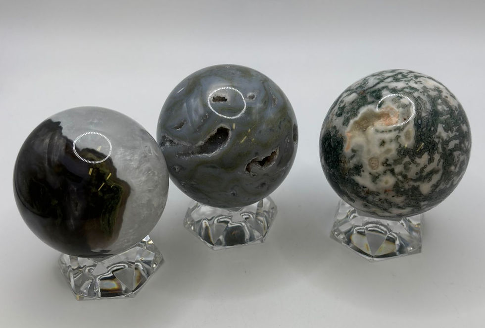 Thumbnail: Moss Agate Sphere with Stand (ONE SUPPLIED)