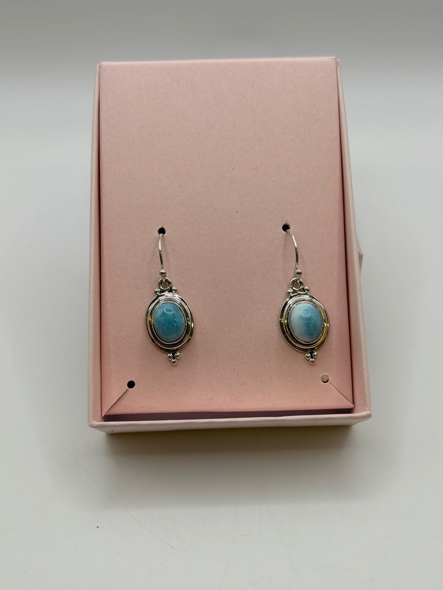 Larimar Drop Earrings - 925 Silver