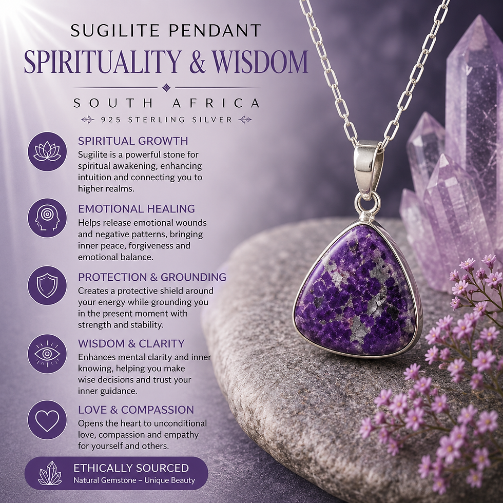 Thumbnail: Sugilite Pendant and Chain Set / 925 Silver - SOUTH AFRICA