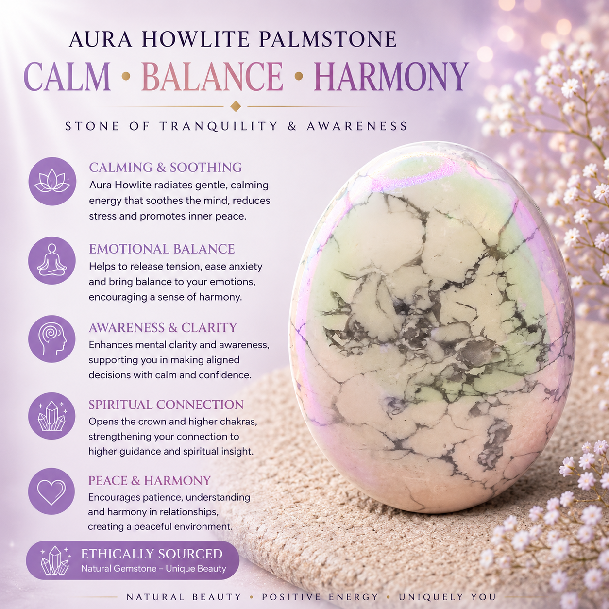 Aura Howlite Palmstone