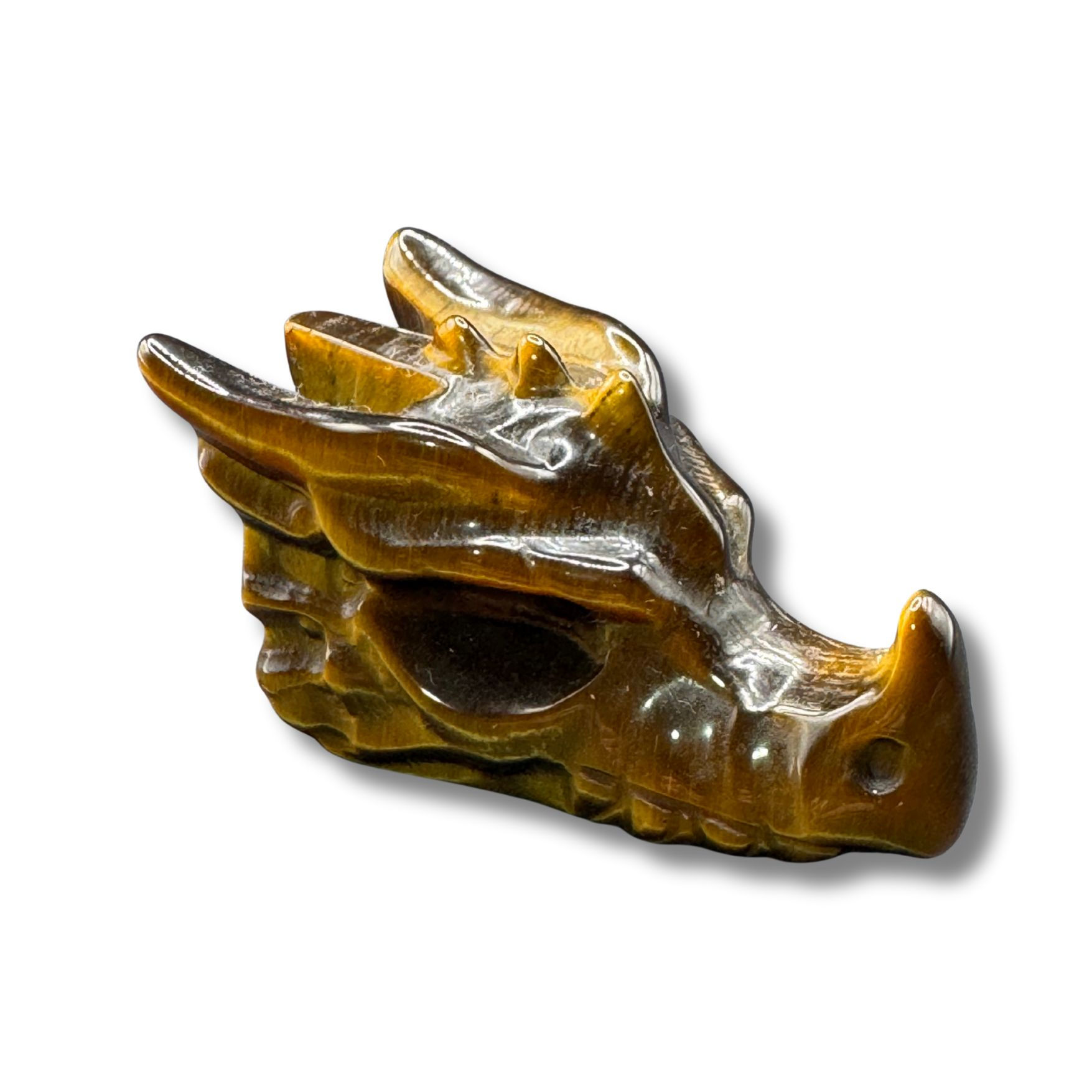 Tiger's Eye Small Dragon Carving (SOUTH AFRICA)