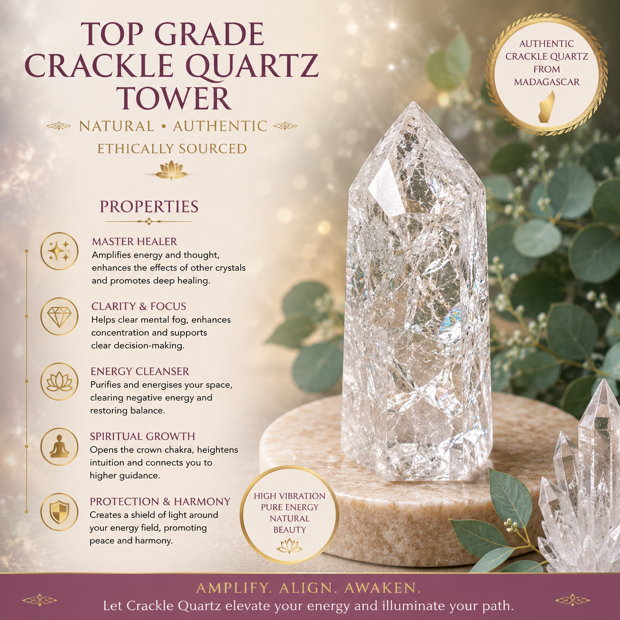 Top Grade Crackle Quartz Towers