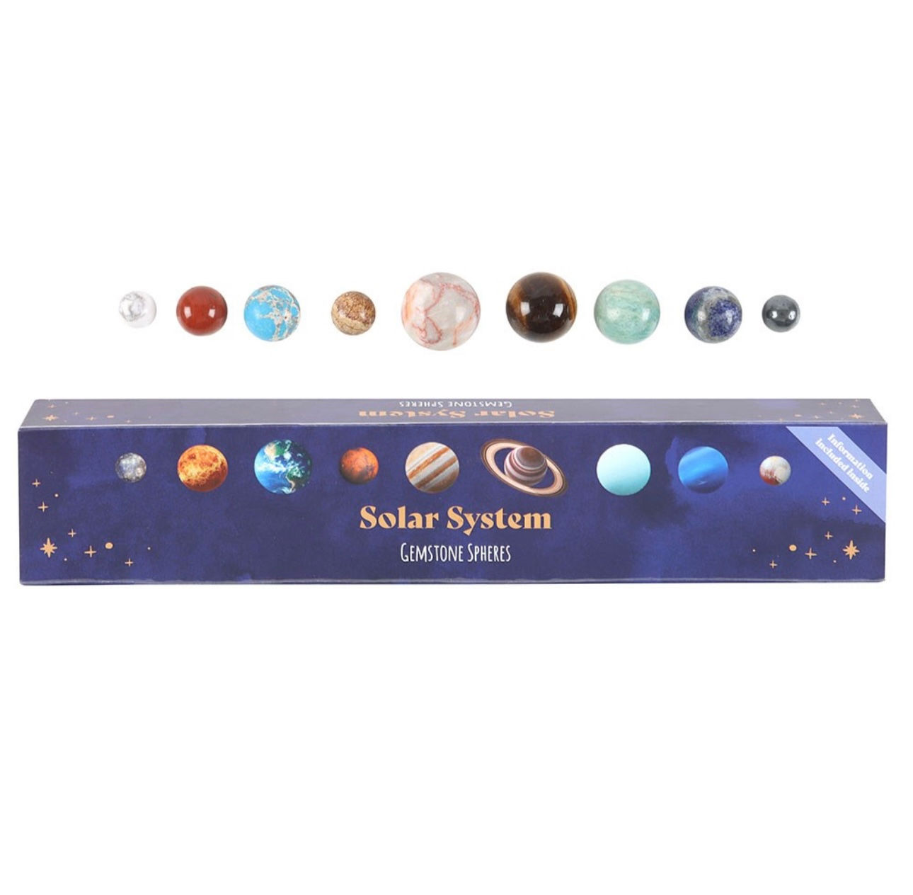 Solar System Gemstone Crystal Sphere Set