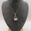 Thumbnail: Rectangular Blue Lace Agate Pendant and Chain Set - 925 Silver - NAMIBIA