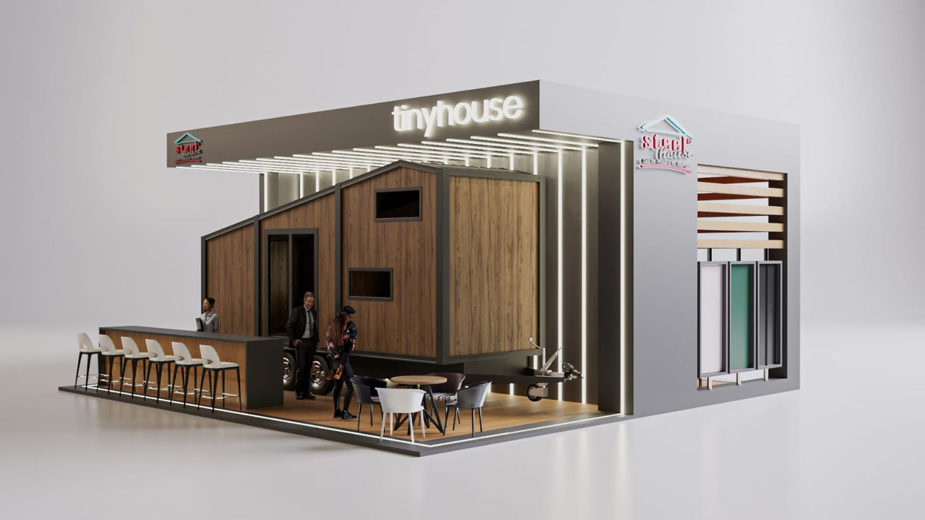 Steel Tiny House 3D Render