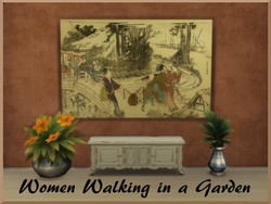 Women Walking in a Garden