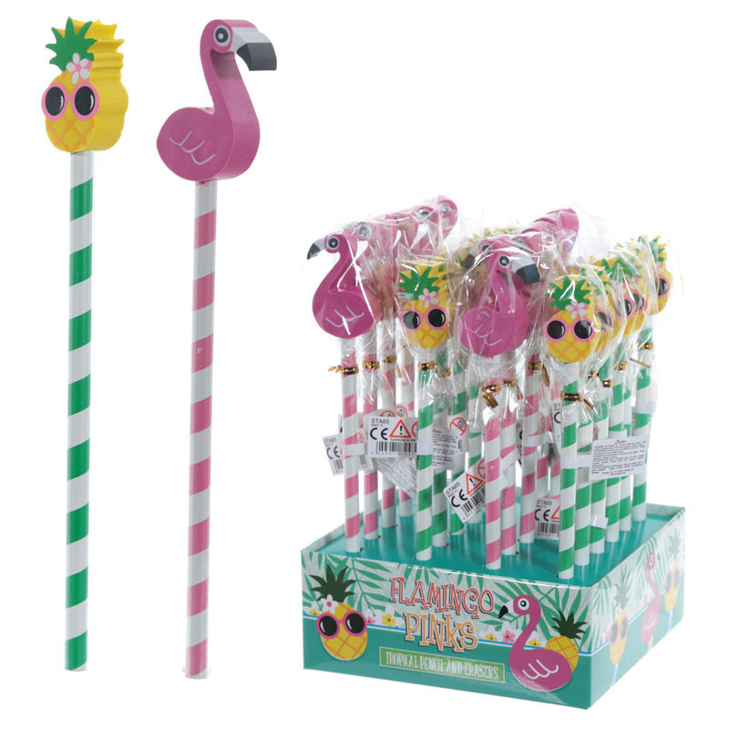 Thumbnail: Cute Tropical Design Pencil and Eraser Set