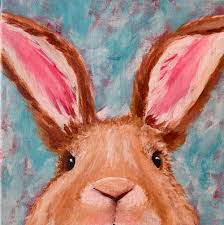 paint a fluffy bunny