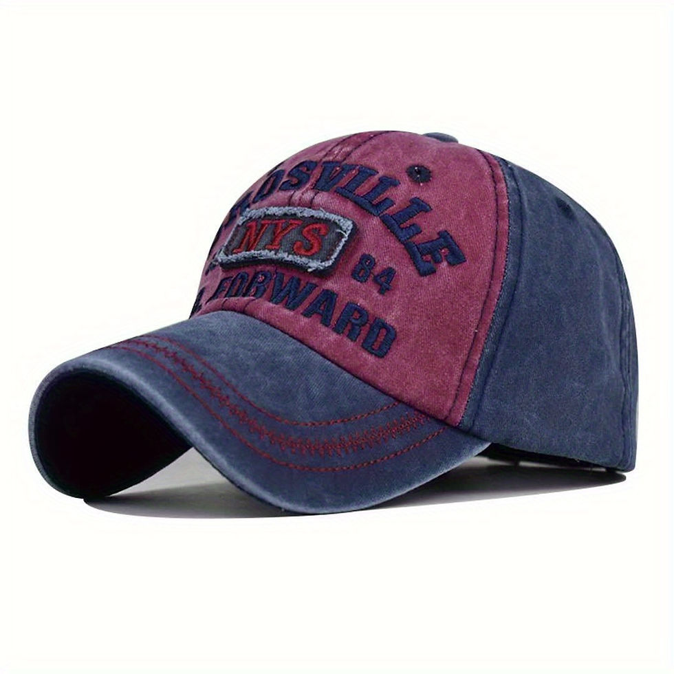 Thumbnail: Distressed NYS Letter Embroidered Baseball Cap - Unisex Peaked Cap for Men & Wom