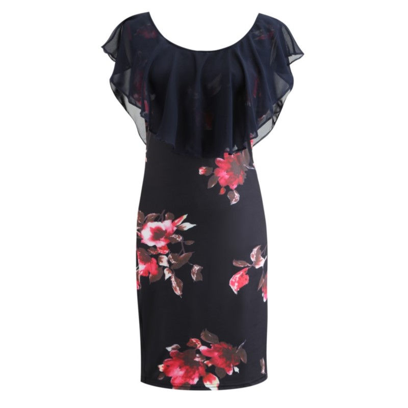 Thumbnail: Elegant Floral Printing Sexy Dress