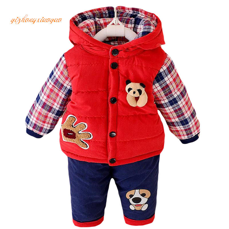 Thumbnail: Winter, Autumn Kids Thicken Velvet Hoodie Jacket And Pants Set 