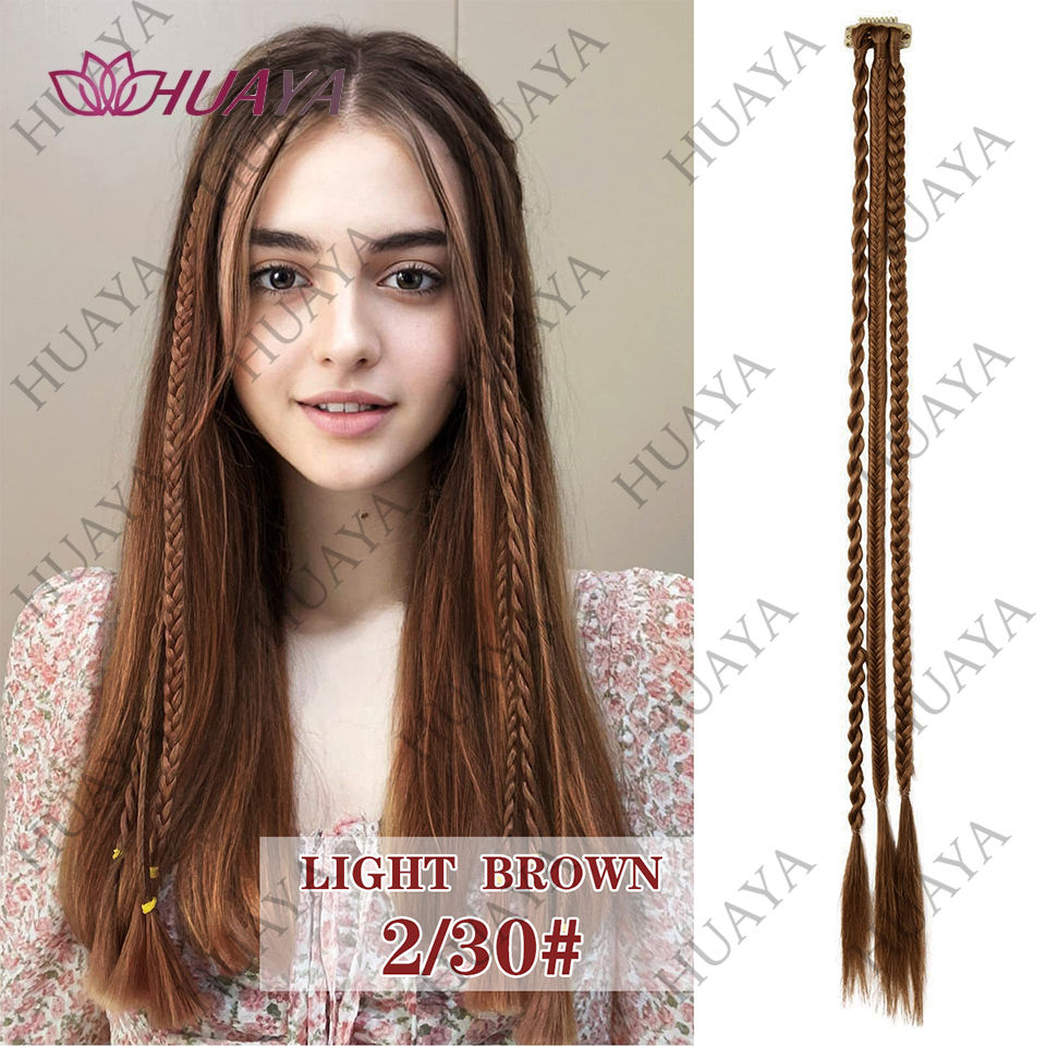 Thumbnail: Synthetic Ponytail Twisted Braid Clip in Hair Extensions