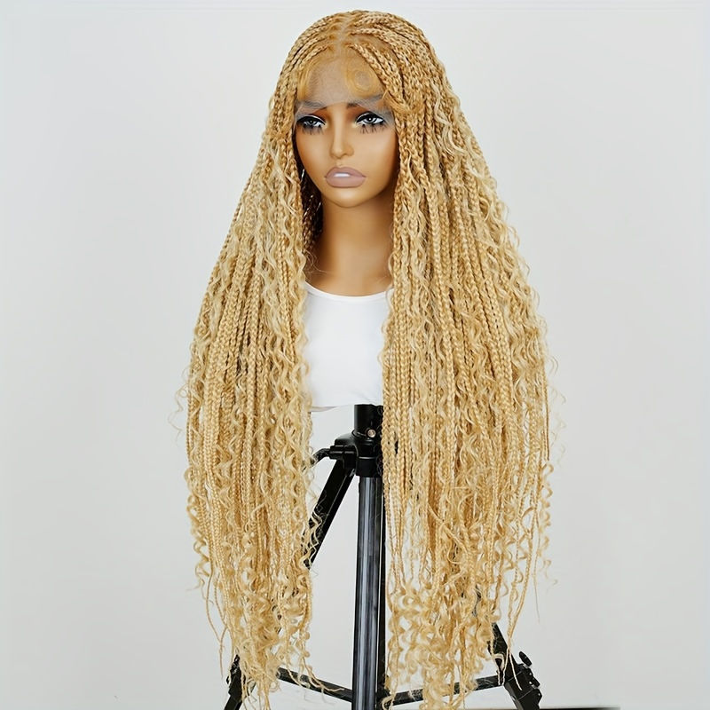 Thumbnail: 36 Inches Full Lace Bohemian Box Braided Wig