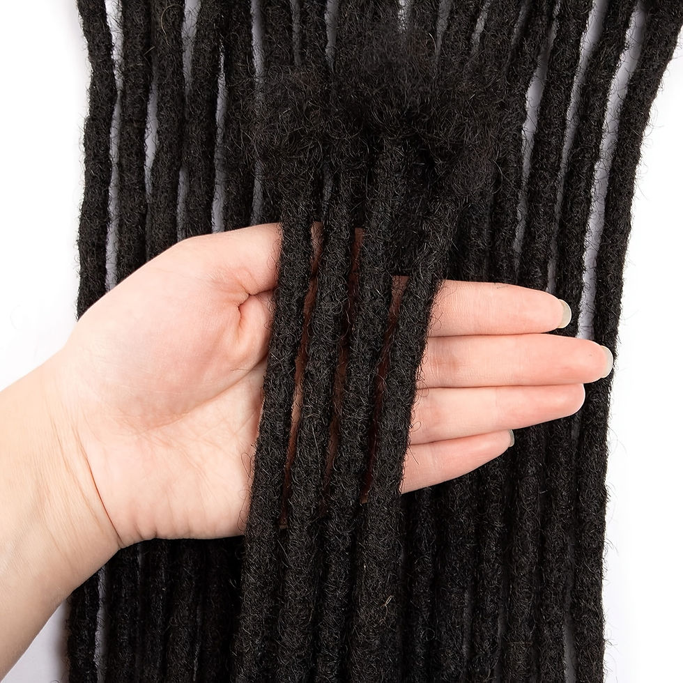 Thumbnail: Medium 0.24inch Width 100% Human Hair Dreadlock Extensions