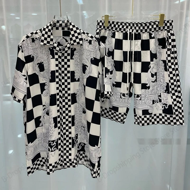 Thumbnail: Men Hawaiian Shirt+Shorts 2PCS 