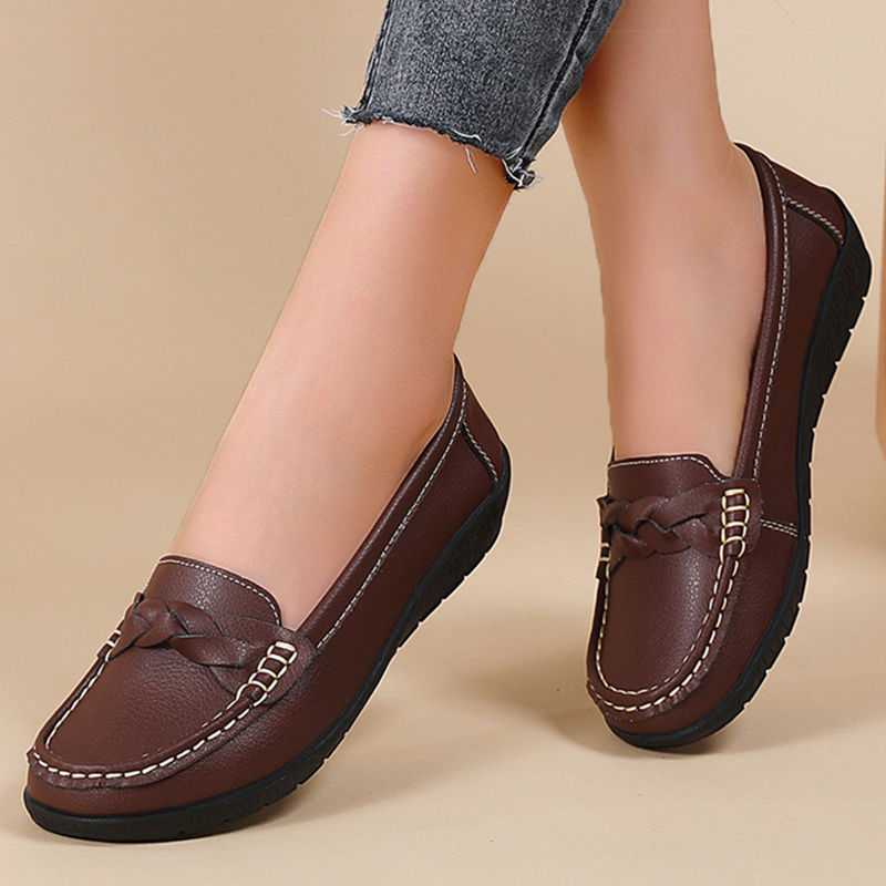 Thumbnail: Soft Leather Flat Shoes
