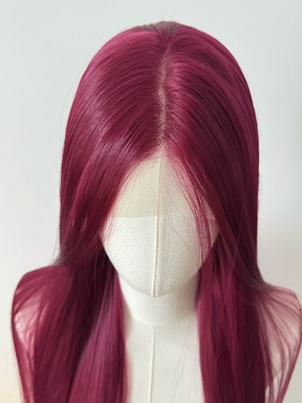 Thumbnail: Women Purple-red Lace Front 26inch Straight Hair 