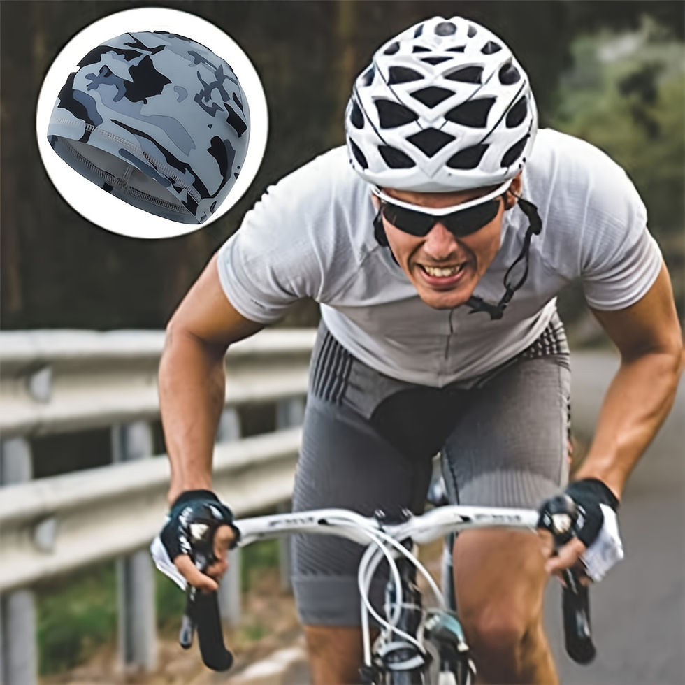 Thumbnail: Cooling Skull Cap Helmet Liner Sweat Wicking Cycling Running Hat for Men Women