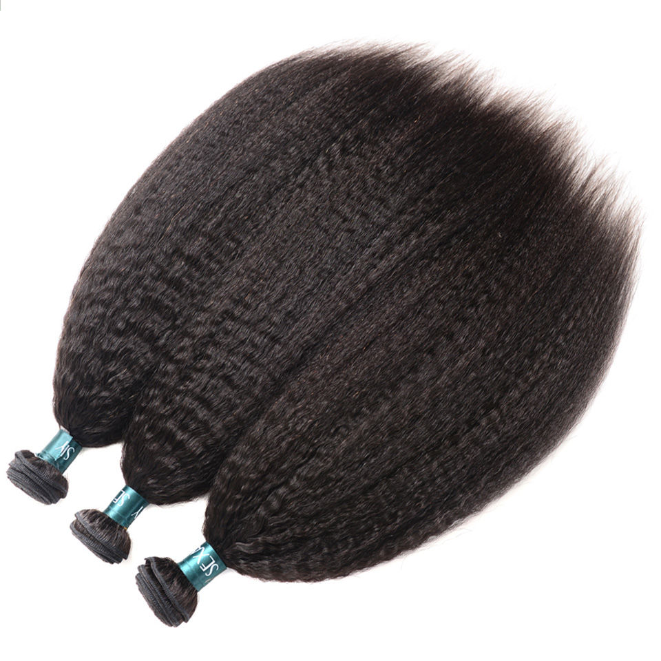 Thumbnail: Straight Bundles With Closure Free Part Brazilian Human Hair