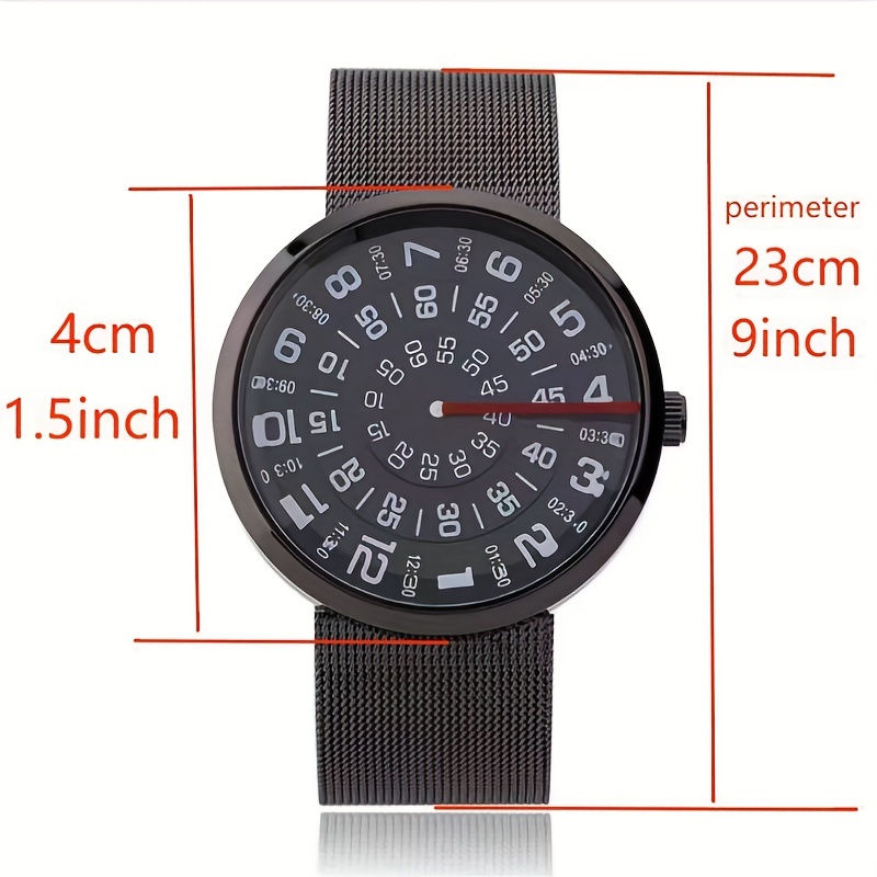 Thumbnail: Casual Round Pointer Quartz Watch Creative Cool Analog Wristwatch For Women Men 