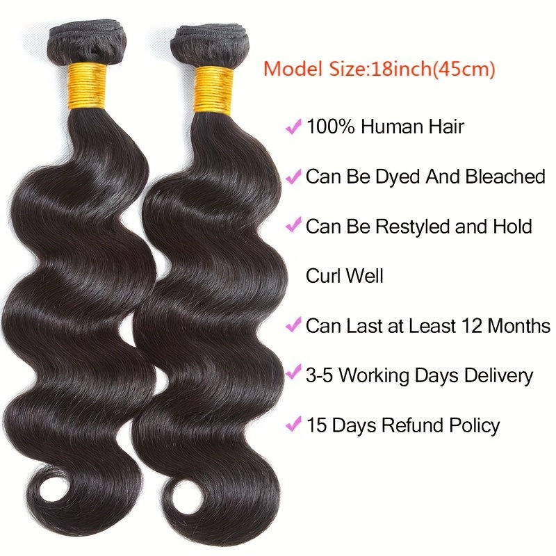 Thumbnail: 10A Grade Human Hair Bundles Body Wave