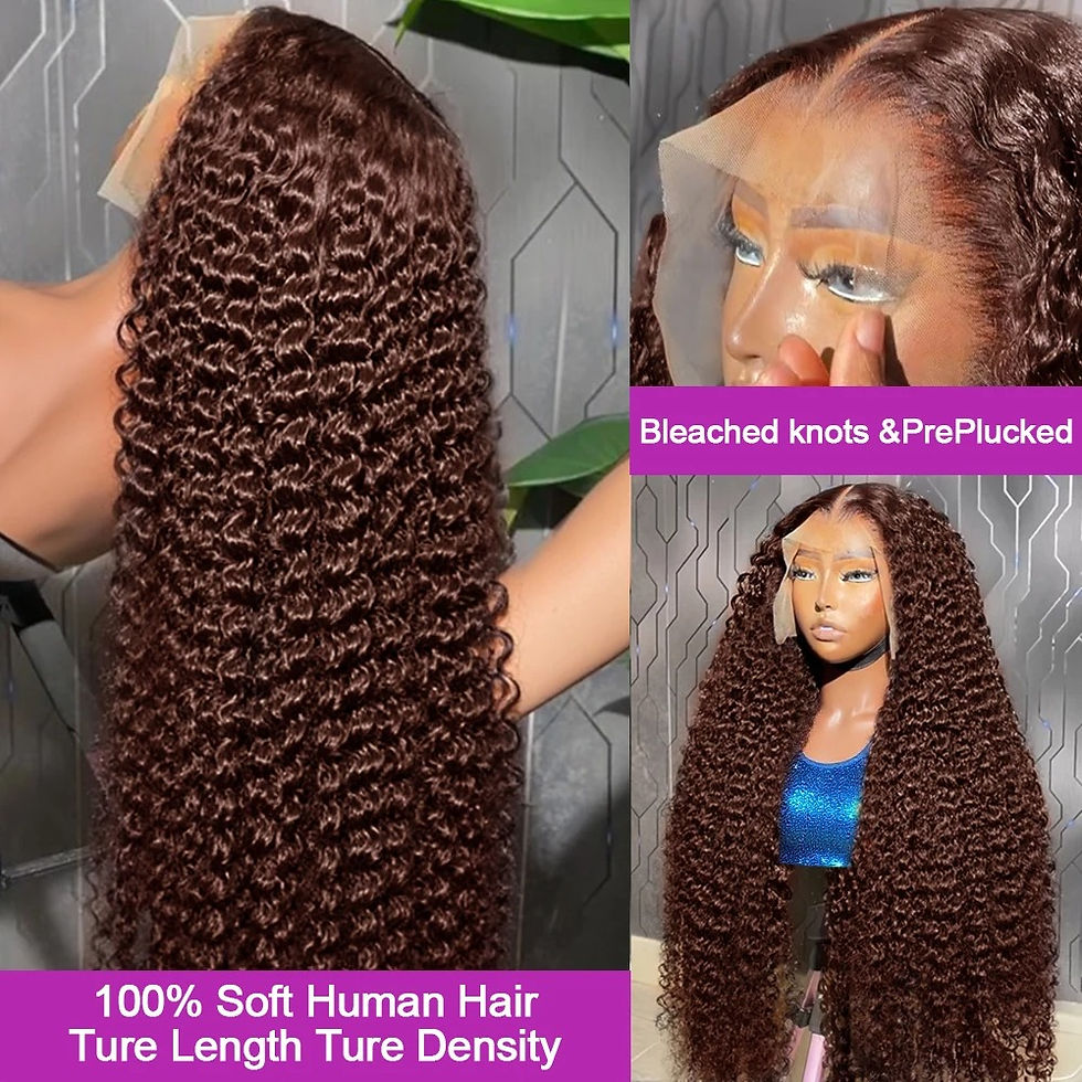 Thumbnail: Chocolate Brown Deep Wave Human Hair Wigs