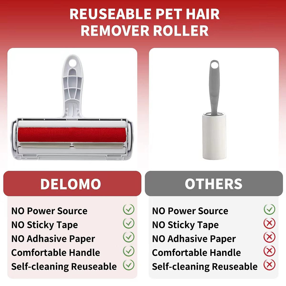 Thumbnail: Pet Hair Remover Roller - Dog & Cat Fur Remover with Self-Cleaning Base