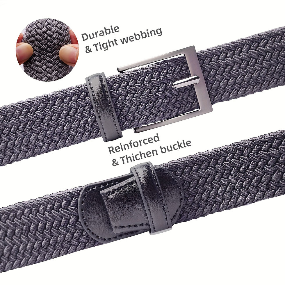 Thumbnail: Woven Stretch Belts Made of Braided Elastic for Men And Women, Suitable for Casu