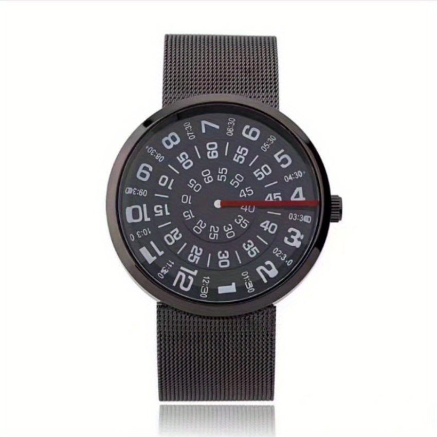 Thumbnail: Casual Round Pointer Quartz Watch Creative Cool Analog Wristwatch For Women Men 