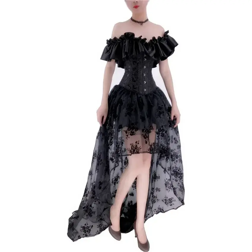 Thumbnail: Black Corset Dress Skirt 