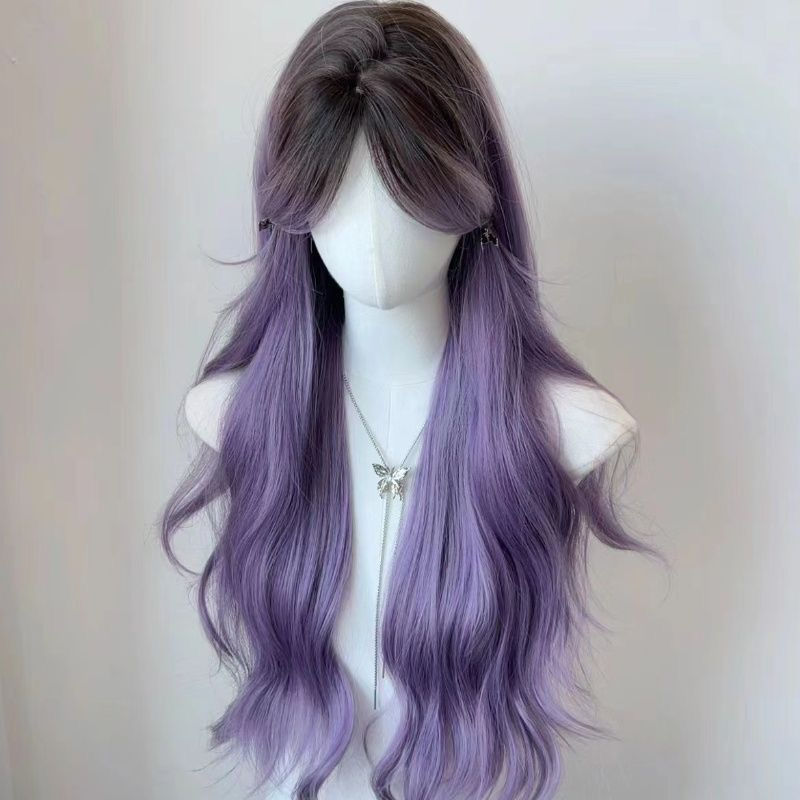Thumbnail:  Long Hair Gradient Purple Big Waves Long Curls
