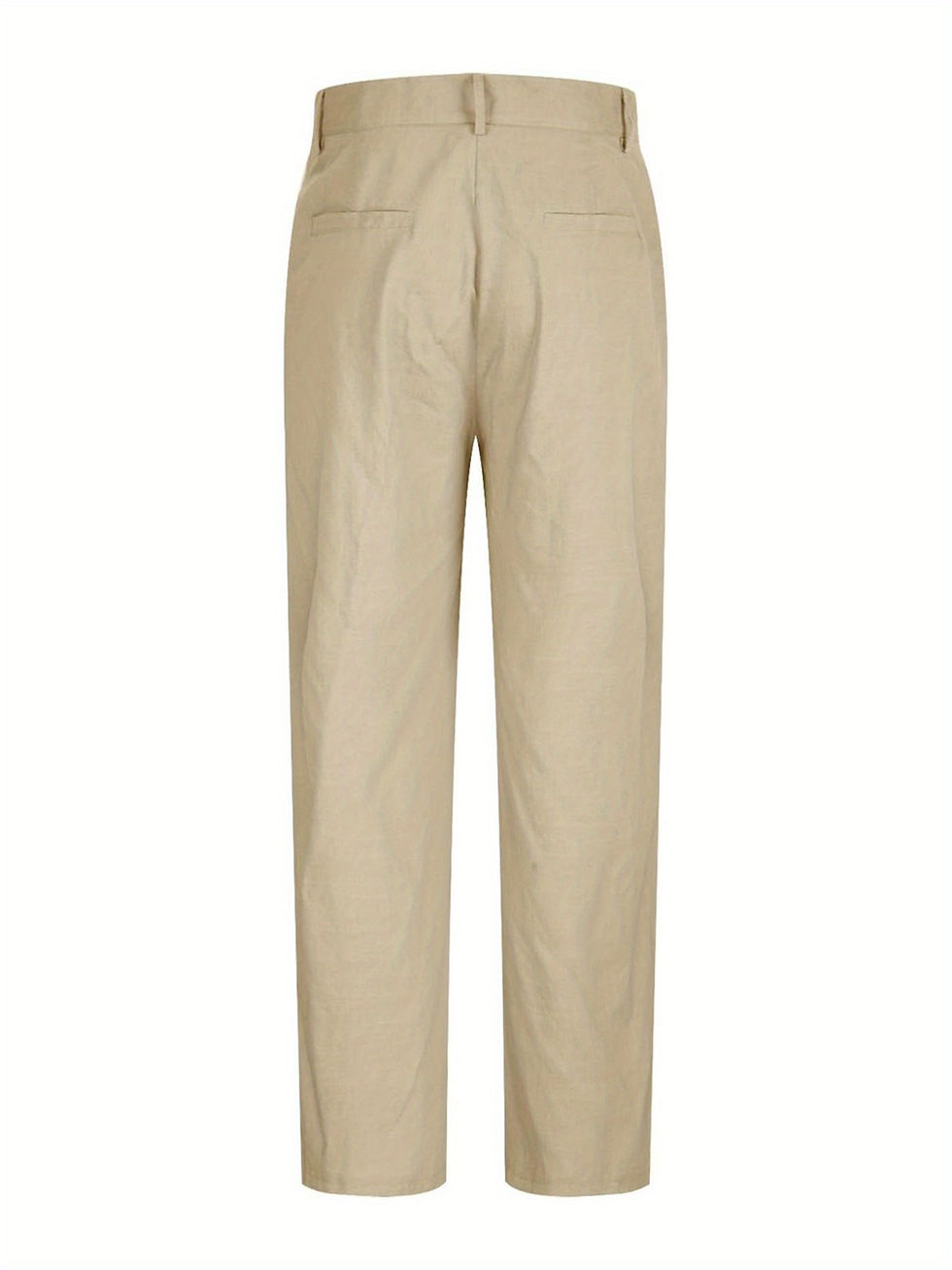 Thumbnail: Men's Pants 100% Cotton Autumn Pant Solid Color Pleated Mid Waist Straight Leg C