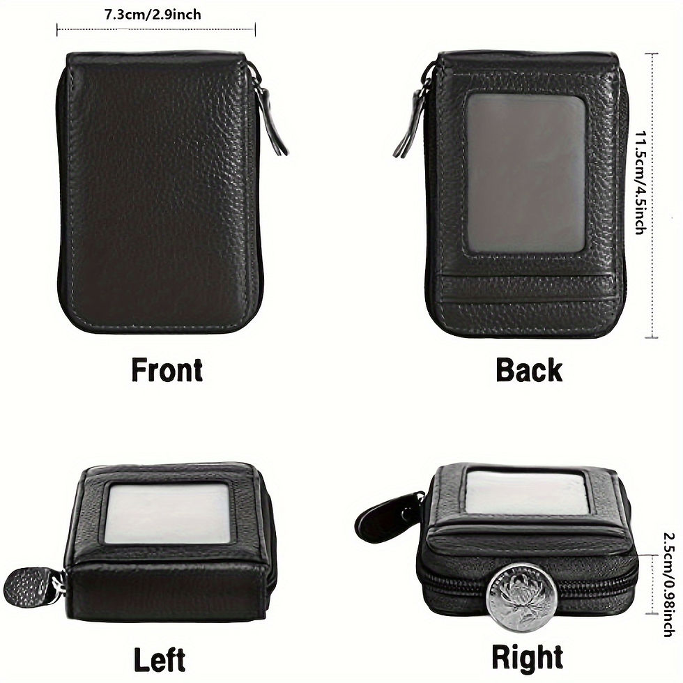 Thumbnail: [Genuine Leather | Anti-Theft] Genuine Leather Credit Card Wallet with Zipper | 