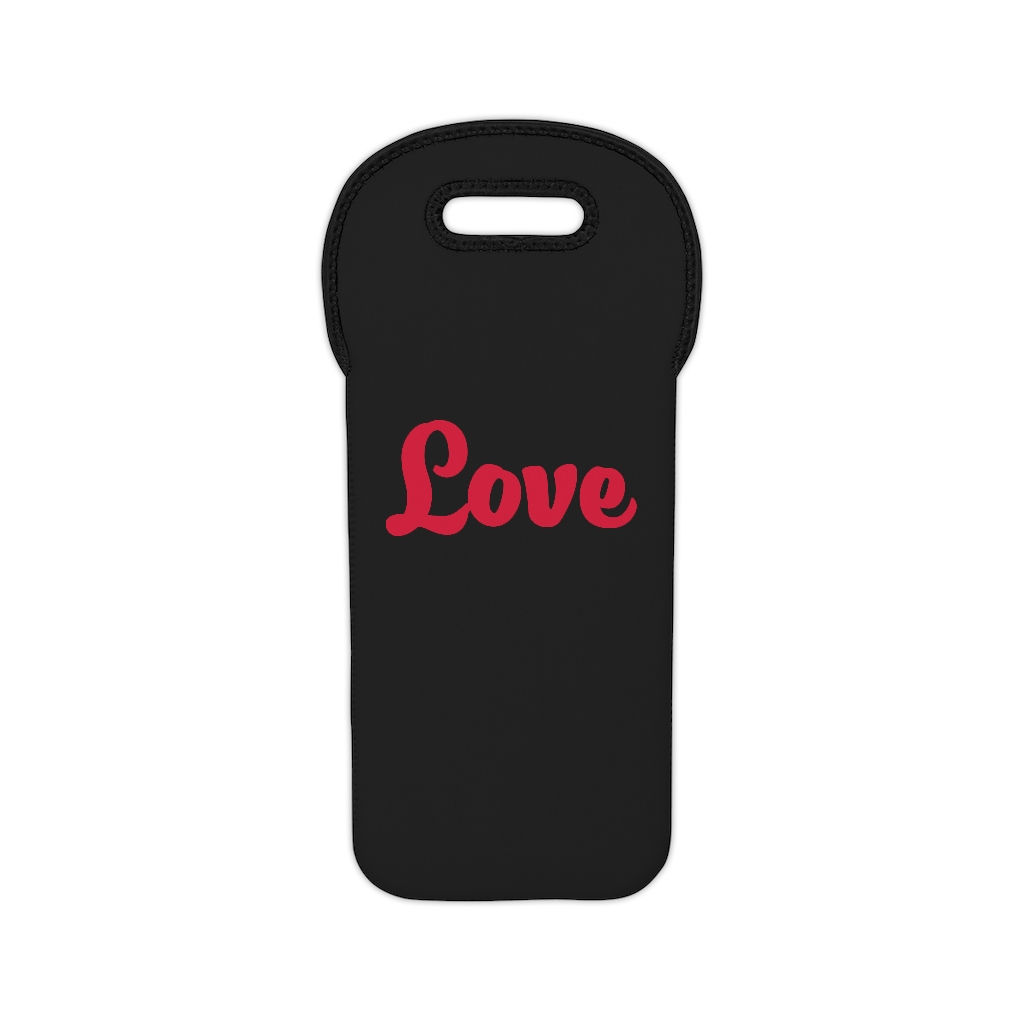 "Love" Wine Tote (Black/Red)