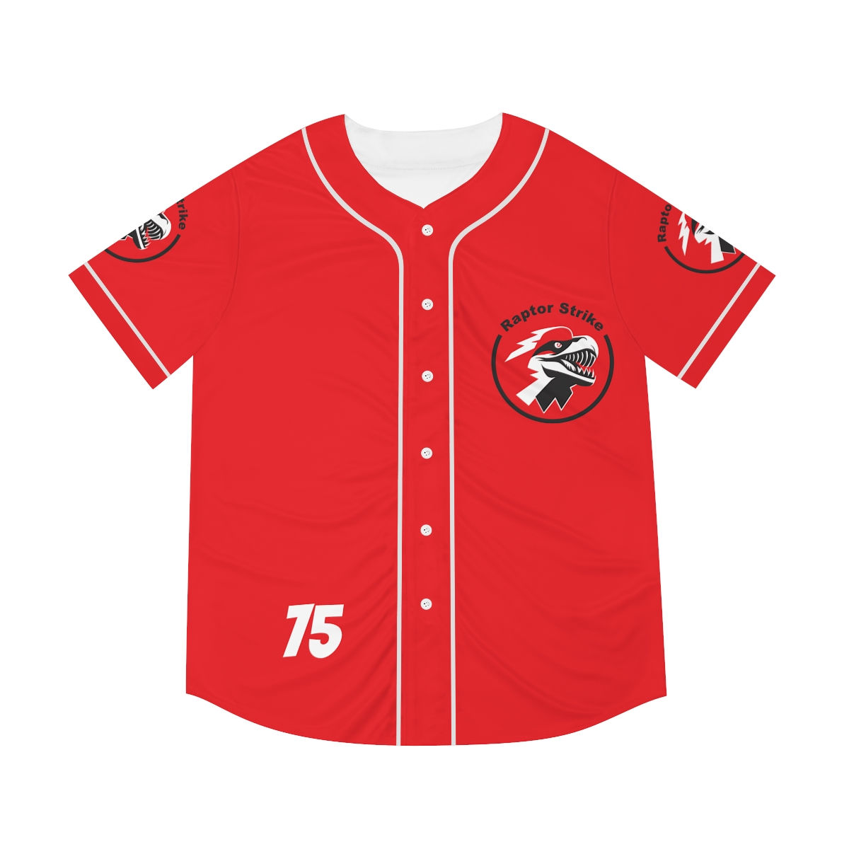 Raptor Strike Men's Baseball Jersey (Red)